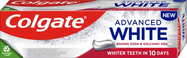 Zubná pasta Colgate Advanced White Baking Soda & Volcanic Ash, 75 ml