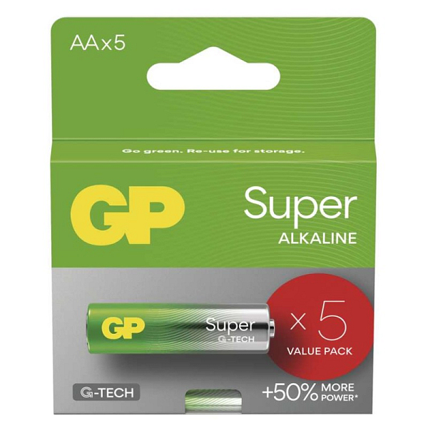 EMOS Alkalická baterie GP Super AA (LR6), 5 ks