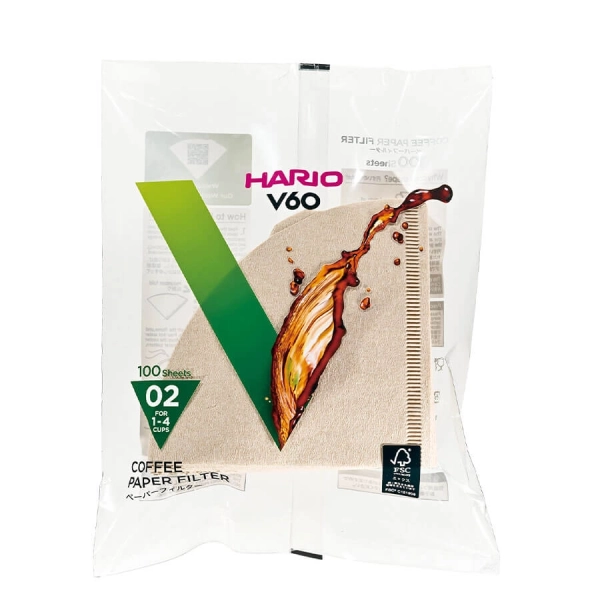 Papierové filtre pre Hario V60-02 - 100 ks - nebielené