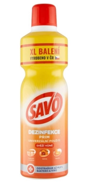 Dezinfekčný čistiaci prostriedok Savo Prim s vôňou, 1,2 l