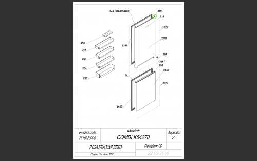 Pouzdro čepu vrchního pantu Beko 5764640200