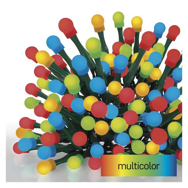 EMOS LED vánoční cherry řetěz – kuličky, 30 m, venkovní i vnitřní, multicolor, programy,časovač