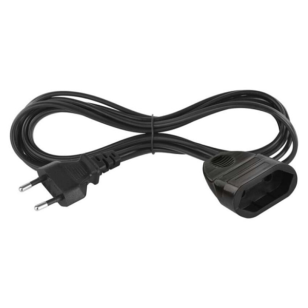 EMOS Dvoužilový pohyblivý přívod 3 m / 1 zásuvka / černý / PVC / 0,75 mm2