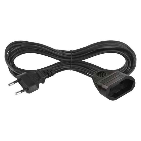 EMOS Dvoužilový pohyblivý přívod 5 m / 1 zásuvka / černý / PVC / 0,75 mm2
