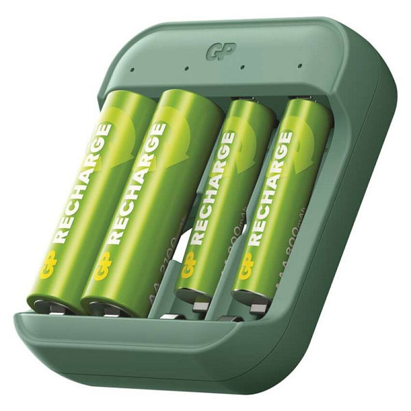 EMOS Nabíječka baterií B423 + 2× AA GP Recharge 2100 mAh + 2× AAA GP Recharge 800 mAh