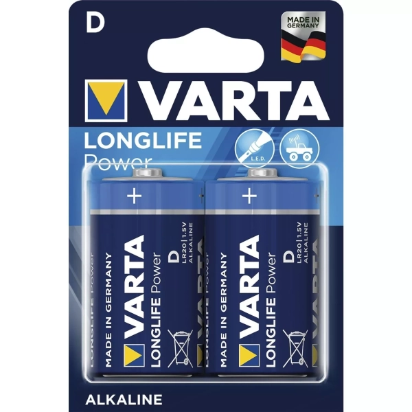 Baterie alkalická Varta Longlife Power D, LR20 2 ks