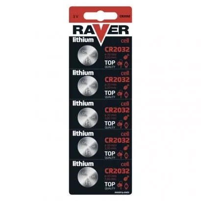 EMOS Lithiová knoflíková baterie RAVER CR2032, 5 ks