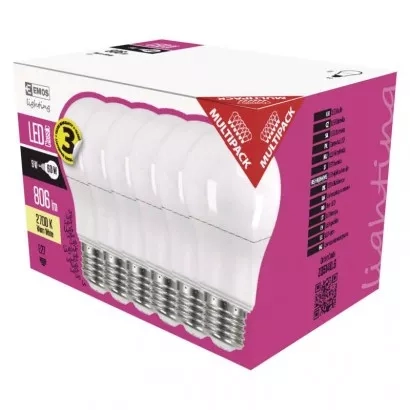 EMOS LED žárovka Classic A60 / E27 / 8,5 W (60 W) / 806 lm / teplá bílá