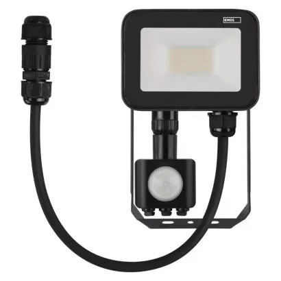 EMOS LED reflektor INOVO s pohybovým čidlem, 10W, antracit,  neutrální bílá