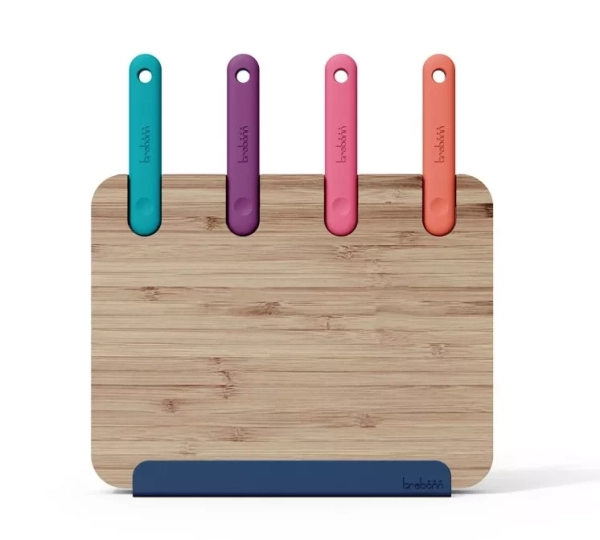 Blok bambusová doštička a 4 nože Trebonn