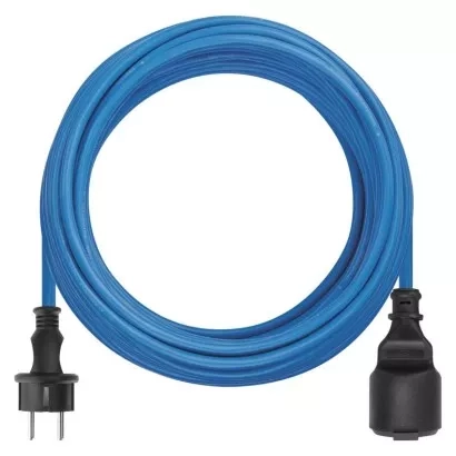 EMOS Počasí odolný prodlužovací kabel 10 m / 1 zásuvka / modrý / PVC / 230 V / 1,5 mm2