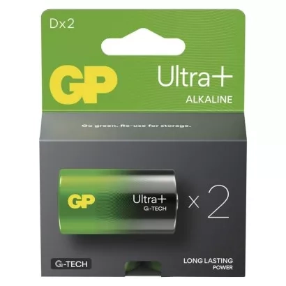 EMOS Alkalická baterie GP Ultra Plus D (LR20), 2 ks