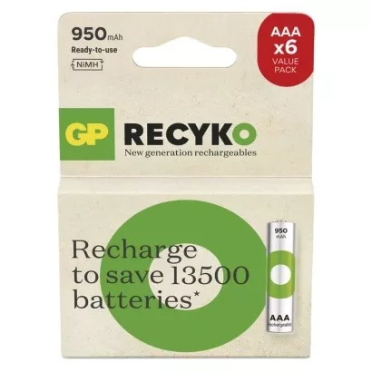 EMOS Nabíjecí baterie GP ReCyko 950 AAA (HR03), 6 ks