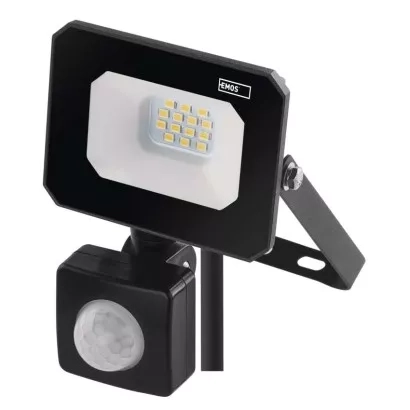 EMOS LED reflektor SIMPO s pohybovým čidlem, 10 W, černý, neutrální bílá