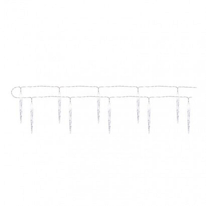 EMOS LED vánoční girlanda – 10x rampouch, 1,35 m, 2x AA, vnitřní, studená bílá, časovač