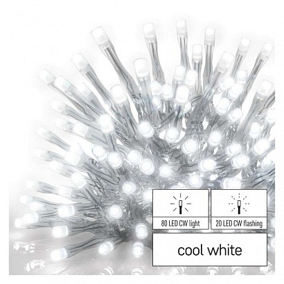 EMOS Standard LED spojovací řetěz blikající – rampouchy, 2,5 m, venkovní, studená bílá